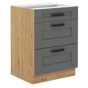 Kuchynská skrinka Luna dustgrey/artisan 60D 3S BB vyobraziť