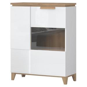 Vitrína Brio K2S lakované pacific walnut/crystal white vyobraziť