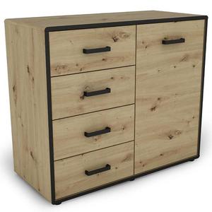 Komoda Capannoli 100 4s 1d dub artisan/čierna vyobraziť