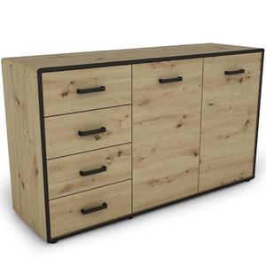 Komoda Capannoli 148 4s 2d dub artisan/čierna vyobraziť