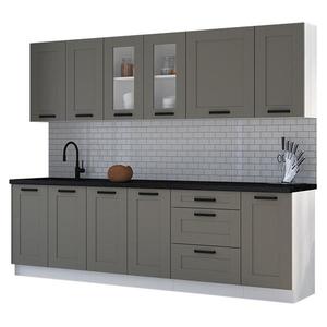 Kuchynská linka Luna claygrey/biela 260 bez dosku vyobraziť