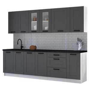 Kuchynská linka Luna dustgrey/biela 260 bez dosku vyobraziť
