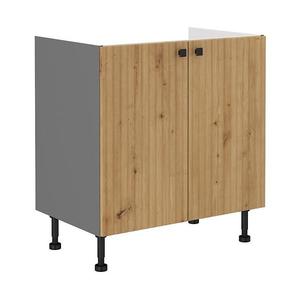 Kuchynská skrinka AVA dub artisan/antracitová 80zl 2f bb vyobraziť