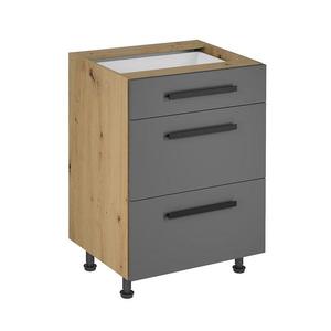 Skrinka do kuchyne Langen d60s3 úchyt grey vyobraziť