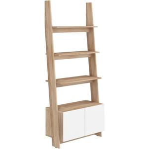 Regál Rack 80-1D sonoma/Biely lesk vyobraziť
