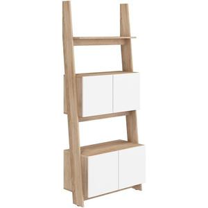 Regál Rack 80-2D sonoma/Biely lesk vyobraziť