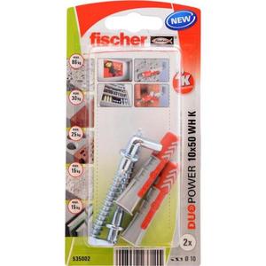 Fischer Univerzálna hmoždinka Duopower s jednoduchým hákom 10x50 WH K vyobraziť