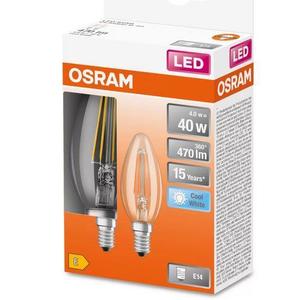 Žiarovka LED OSRAM FIL E14 B35 4W 4000K 2ks vyobraziť