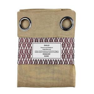 Záclona na priechodkách Dolly polyester béžová 140x260 (x2) Merkury Home vyobraziť