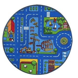 Koberec Kids City 0, 8/0, 8 okrúhly modrý vyobraziť