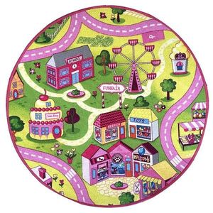 Koberec Kids Funfair 1, 0/1, 0 okrúhly ružový vyobraziť