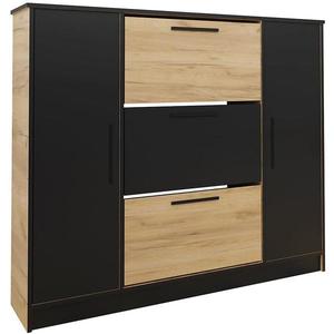 Skrinka na topánky SZNB02D dub craft zlatý+čierna vyobraziť