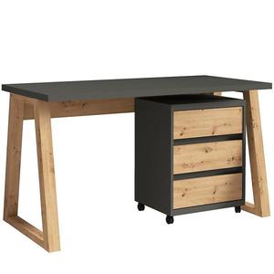 Set Iga I Písací stôl + Skrinka na kolieskach Grafit / Dub Artisan vyobraziť