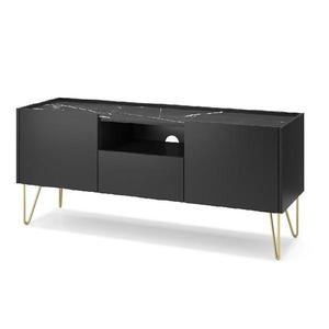 TV stolík Harmony 144 čierna grafit/mramor black vyobraziť