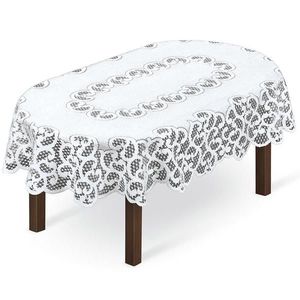 Žakárový obrus 250171 oválny 140X220 biely vyobraziť