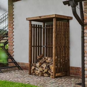 Dreváreň 130x80x212 cm hnedá vyobraziť