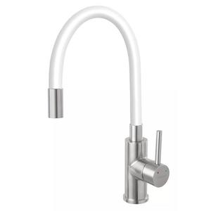 Elastická kuchynská batéria Fitness inox biela vyobraziť