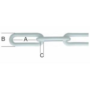 Biela reťaz 6 mm z pvc vyobraziť