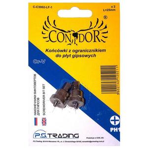 Krížový bit, s dorazom na sadrokartón, PZ1 x 25 mm, 2 ks, Drel vyobraziť