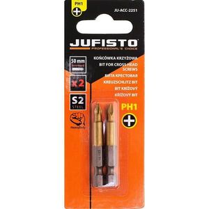 Krížový bit, titánový S2, PH1 x 50 mm, 2 ks, Jufisto vyobraziť