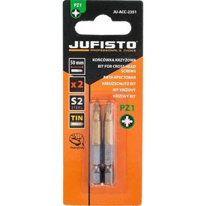 Krížový bit, titánový S2, PZ1 x 50 mm, 2 ks, Jufisto vyobraziť