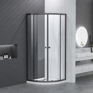 Sprchový kút polkruhový Uni 90x90x185 black vyobraziť