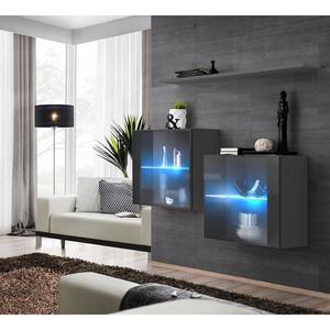 Komoda+Polička Switch Sb III Led Grafit vyobraziť