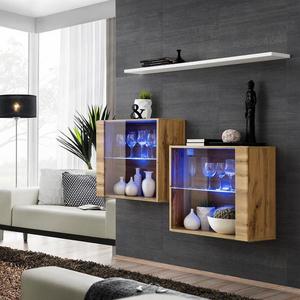 Komoda+Polička Switch Sb III Led Wotan/Biely vyobraziť