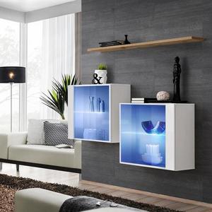Komoda+Polička Switch Sb III Led Biely/Wotan vyobraziť