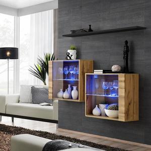 Komoda+Polička Switch Sb III Led Wotan/Čierna vyobraziť