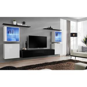 Obývacia stena Switch Sklo +LED XIV Biely/čierna vyobraziť