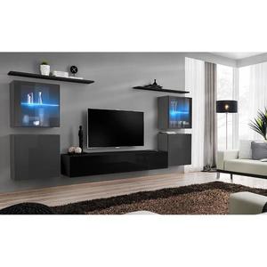 Obývacia stena Switch Sklo +LED XIV Grafit/čierna vyobraziť