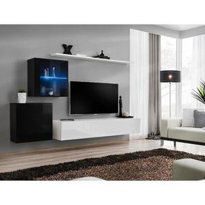 Obývacia stena Switch XV Sklo +LED Biely/čierna vyobraziť
