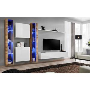 Obývacia stena Switch XVI Sklo +LED Wotan vyobraziť
