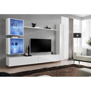 Obývacia stena Switch XVIII Sklo +LED Biely vyobraziť