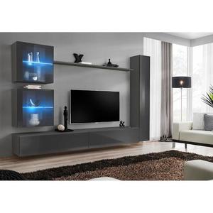 Obývacia stena Switch XVIII Sklo +LED Grafit vyobraziť