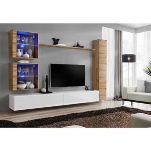Obývacia stena Switch XVIII Sklo +LED Wotan vyobraziť