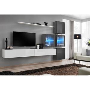 Obývacia stena Switch XIX Sklo +LED Biely vyobraziť