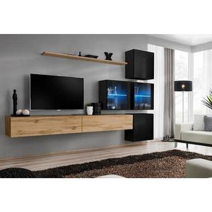 Obývacia stena Switch XIX Sklo +LED Wotan/čierna vyobraziť