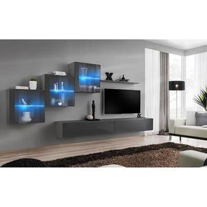 Obývacia stena Switch XIX Sklo +LED Grafit vyobraziť
