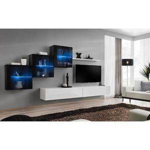 Obývacia stena Switch XIX Sklo +LED čierna/Biely vyobraziť