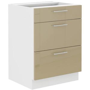 Kuchynská skrinka Lara 60d 3s Bb Mdf Cappucino lesk vyobraziť