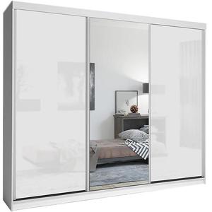 Skriňa Lux 250 Biely/ 1 x Zrkadlo / 2 x Biely Lesk vyobraziť