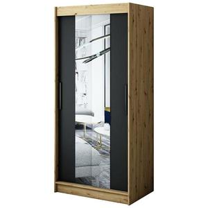 Skriňa Halifax T1 100 Dub Artisan/čierna/Zrkadlo vyobraziť