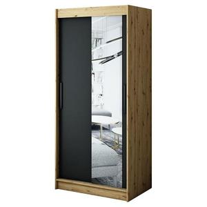 Skriňa Halifax T2 100 Dub Artisan/čierna/Zrkadlo vyobraziť