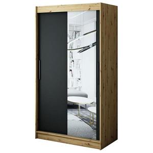 Skriňa Halifax T2 120 Dub Artisan/čierna/Zrkadlo vyobraziť