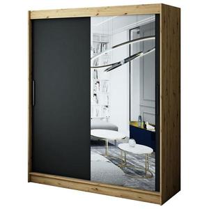 Skriňa Halifax T2 180 Dub Artisan/čierna/Zrkadlo vyobraziť