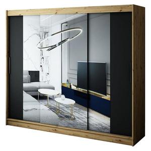 Skriňa Halifax T2 250 Dub Artisan/čierna/Zrkadlo vyobraziť