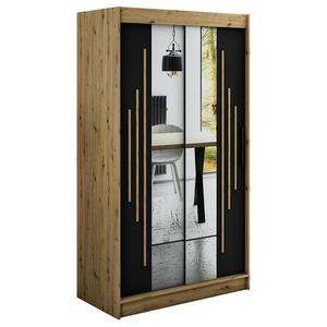 Skriňa Halifax Y1 120 Dub Artisan/čierna/Zrkadlo vyobraziť