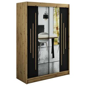 Skriňa Halifax Y1 150 Dub Artisan/čierna/Zrkadlo vyobraziť